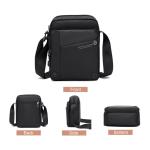 - Schoudertas voor heren - Schoudertas van nylon - Elegante praktische tas - Sport Werk Telefoon Reizen - Zwart, Schoudertas, Eén maat, Schouderriem
