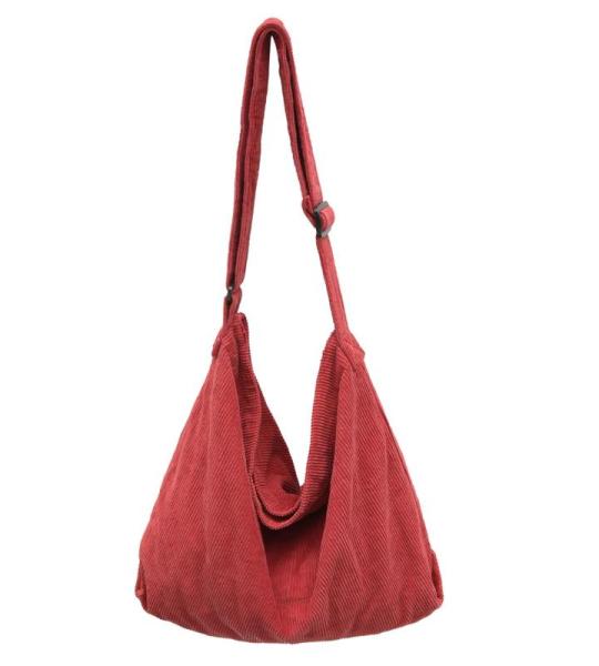 Schoudertas voor dames, grote shopper, tote bag, schoudertas, casual crossbody tas met verstelbare schouderriem, voor school, kantoor, werk, reizen, uitstapjes, winkelen, rood