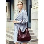 Sacmill Dameshandtas, PU-leer, schoudertas, shopper, topgreep, draagtas, elegante schoudertas voor vrouwen, rood, hobo
