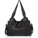 Ruime Mode Hobo Womens Handtassen Dames Portemonnee Satchel Schoudertassen Tote Gewassen Lederen Tas, Zwart, Eén maat