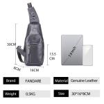 FANDARE Sling Bag leren borsttas, schoudertas, waterbestendige draagtas, voor heren, schoudertas voor wandelen, fietsen, reizen, vrije tijd of multifunctionele dagrugzak