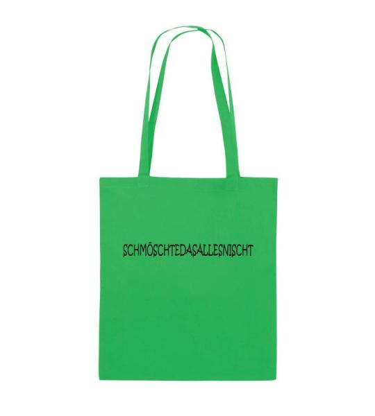 comedy Bags – schmöschtedasallesnischt – jute bedrukt, Katoenen tas twee lange handvat van 100% katoen in 38 x 42 cm, Praktische, stevig stoffen zakje
