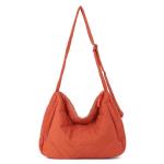 EVEOUT Puffer schoudertas voor dames, grote gewatteerde schoudertassen, lichte puffy tote shopper, gewatteerde schoudertassen, draagtas, werktas, oranje