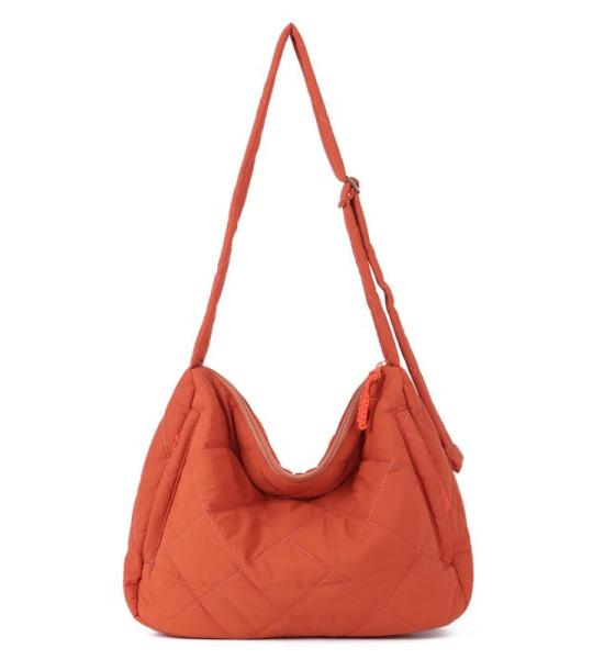 EVEOUT Puffer schoudertas voor dames, grote gewatteerde schoudertassen, lichte puffy tote shopper, gewatteerde schoudertassen, draagtas, werktas, oranje