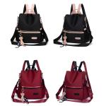 Rugzak voor dames, rugzak voor dames, leer, elegant, anti-diefstal, rugzak, tas, 2-in-1, handtas, schoudertas, schooltas, casual, reisrugzak, dames, schoudertassen, klein, Z1a-rood