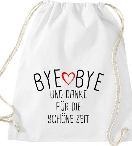 Shirtinstyle Gymtas, bye bye en dank voor de mooie tijd, opvoeder, leraar, leraren, gymtas, tas, schooltas, kleuterschool