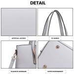 Handtas voor dames, shopper, handtas voor dames, middelgroot, schoudertassen, 2-delige set, wit, Eén Maat
