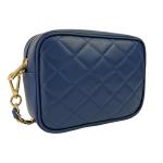 , Nora Gewatteerde damesschoudertas met ketting, van echt leer, gemaakt in Italië, kleine tas voor clutch ceremonie, elegant, model Nora, Blauw Jeans, 21x7x15 cm