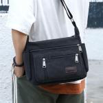 CHDWEY Umhängetaschen für Herren Casual Männer Umhängetasche Hohe Qualität Vintage Crossbody Bag Man Messenger Bag Leinwand Männliche Business Handtaschen(Black)