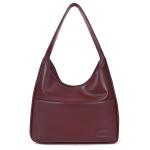 Schoudertas, vintage leren tas, retro schoudertas, onderarmtas, draagtas, vintage, grote capaciteit met magnetische gesp, Hobo boodschappentas, bruin