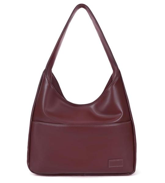 Schoudertas, vintage leren tas, retro schoudertas, onderarmtas, draagtas, vintage, grote capaciteit met magnetische gesp, Hobo boodschappentas, bruin