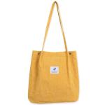 Grote schoudertas voor dames, corduroy schoudertas, strandtas, crossbody tas, shopper, tote bag, boodschappentas, handtas, shopper voor werk, winkelen, school, geel