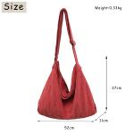 Schoudertas voor dames, grote shopper, tote bag, schoudertas, casual crossbody tas met verstelbare schouderriem, voor school, kantoor, werk, reizen, uitstapjes, winkelen, rood