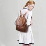 ADITAM Damesrugzak handtas casual dagrugzak modieuze rugzak voor college-dames rugzak PU-leer Double The Comfort