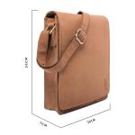 LEABAGS Leren schoudertas voor dames en heren, messenger bag met schouderriem, werktas, draagtas, handtas, echt lederen tas, Natuur Lichtbruin