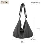 Schoudertas voor dames, grote shopper, tote bag, schoudertas, casual crossbody tas met verstelbare schouderriem, voor school, kantoor, werk, reizen, uitstapjes, winkelen, grijs