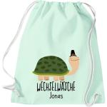 ShirtInStyle Kindergymtas, grappige dieren schildpad, verwisselbaar ondergoed met tekst naar wens, kinderen, dierentuin kinderdag familie, gymtas