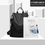 Rugzak Mode Schoudertas Casual voor Dames Nylon School (Zwart)