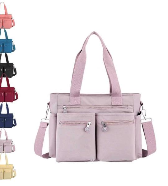 Generisch Einfache Tragetasche mit großem Fassungsvermögen for Damen, einfarbig, großer Rucksack mit mehreren Fächern, wasserdichte Umhängetasche aus Nylon mit mehreren Tasche
