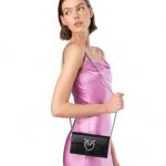 Love ONE portemonnee C Vitello SETA voor dames, Z99o_nero-old Zilver