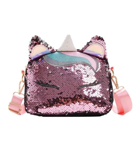 Vrouwen Meisjes Eenhoorn Pailletten Tas Glitter Crossbody Purse Schoudertas voor Kinderen Kleine Meisjes