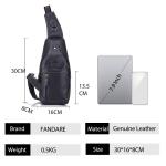FANDARE Sling Bag leren borsttas, schoudertas, waterbestendige draagtas, voor heren, schoudertas voor wandelen, fietsen, reizen, vrije tijd of multifunctionele dagrugzak