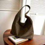 Tote Bag Suède handtas voor dames, grote shopper, tas, universiteit, hobotas, grote schoudertas, slouchy bag, buideltas, shopper, groen