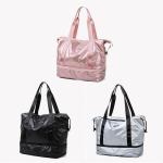 CHDWEY Umhängetaschen für Herren Rosa Sporttasche Frauen Fitness Gym Handtasche wasserdichte Yoga Weekend Taschen Licht Reise Schwimmen Ruffle Bluse mit Schuhfach(Black)