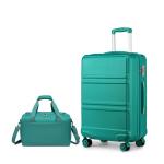 KONO Mittelgroß Reisekoffer Rollkoffer Set Gepäcksets 2 Teilig, 65cm Mittelgroß Trolley Koffer mit Ryanair Reisetasche 40x20x25cm, Türkis