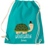 ShirtInStyle Kindergymtas, grappige dieren schildpad, verwisselbaar ondergoed met tekst naar wens, kinderen, dierentuin kinderdag familie, gymtas