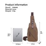 fandare Sling Bag met kopfhöreröffnung 9.7 inch iPad Studenten Party Outdoor multifunctioneel Schoudertas Dames/heren slijtvaste linnen, bruin