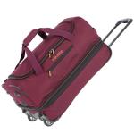 travelite 2-wiel trolley reistas mt. L met expansievouw, bagage serie Basics: zachte bagage reistas met wielen met extra volume, 096276, wijnrood/oranje, reistas met wieltjes