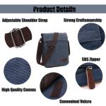 voor heren, canvas schoudertas, Tabletzak, schooltas, voor school en werk(M-Blauw)
