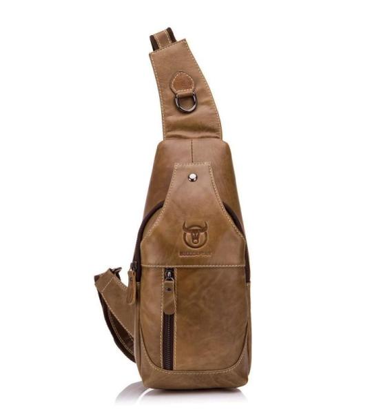 FANDARE Sling Bag leren borsttas, schoudertas, waterbestendige draagtas, voor heren, schoudertas voor wandelen, fietsen, reizen, vrije tijd of multifunctionele dagrugzak