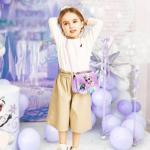 Philoctes Tas voor kinderen, meisjes, kinderhandtas, kleine handtas met verstelbare riem, cadeaus voor kinderen, Rond Paars, prinsessen tas