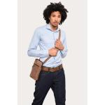 LEABAGS Leren schoudertas voor dames en heren, messenger bag met schouderriem, werktas, draagtas, handtas, echt lederen tas, natuurlijk donkerbruin, Boheems, gedeconstrueerd, minim