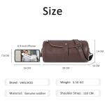 Schoudertas voor heren, messenger bag, retro, waterdicht, diefstalbeveiliging, licht, trekking, reizen, outdoor, fietsen, echt leer, Bruin, Large
