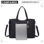 Handtas voor dames, shopper, handtas voor dames, middelgroot, schoudertassen, 2-delige set, zwart, Eén Maat