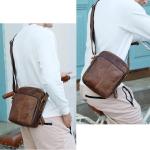 Schoudertas Heren Lederen Vintage Heren Messenger Bag met Schoudertas voor Werkreizen Dagelijks leven, lichtbruin, Retro