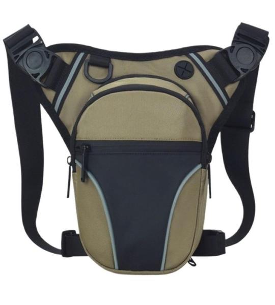 YDYAENIO Motorrad Beintasche Herren Beintasche for Männer und Frauen, Oberschenkeltasche mit Beingurt, wasserdichte Gürteltasche(Khaki)