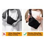 Multi-pocket borstzak voor heren, anti-diefstal, schoudertas voor heren, sling crossbody schoudertas voor heren, klein, voor buiten, reizen, wandelen, joggen, zwart, Medium