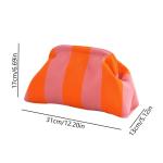 Onderarmtas, clutch, portemonnees, geweven gehaakte handtassen, knoedels, handgemaakt, colorblock clip tas voor dames, zomer, reizen, strand, tas, Roze & oranje gestreept