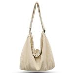 Schoudertas voor dames, handtas, corduroy tassen, grote shopper, tote bag, schoudertas, casual crossbody tas voor school, universiteit, kantoor, werk, reizen, uitstapjes, winkelen,