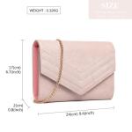 Dames Envelope Pochette Ceremonie Huwelijk Schoudertassen in Suède Synthetisch Leder (Grijs)