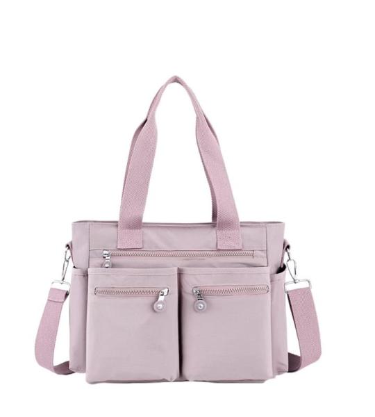 Einfache Tragetasche Mit Großem Fassungsvermögen For Damen, Einfarbig, Großer Rucksack Mit Mehreren Fächern, Strapazierfähig, Leicht, Vielseitige Schultertasche Mit Mehreren T