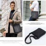 Leathario Leren schoudertas voor heren, messgerbag, leren tas voor business, retro