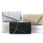 Dames clutch kettingtas elegante enveloptas tas avondtas crossbody kleine handtas voor bruiloft party banket feestdagen bruidstas, zilver