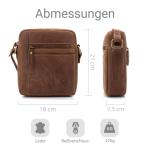Leren schoudertas voor heren, vintage schoudertas, meerdere vakken, ideaal voor reizen en dagelijks gebruik, lichtbruin