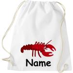 ShirtInStyle Turnbeutel, Tiere Hummer mit Wunschnamen, Kinder, Stoffbeutel, Kinderrucksack, Jute, Gymsack,