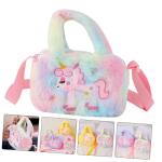 VALICLUD 4 stuks stijlvolle enveloppen voor kinderen, draagbare koerierstassen, schoudertas, kleine tas, kleine cartoon, modieuze handtassen, pluche, eenhoorn, meisjes, stropdas, t